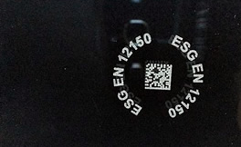 Tempered glass with safety kitemark